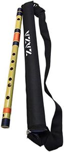 Zaza Percussion- Professional Polished Bamboo Bansuri Flute - (Indian Flute) With Carry Bag (18'' C-Sharp Middle)