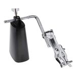 6 Inch Cow Bell Noise Maker Percussion Instrument Black Finish for Drum Set with Stand Mount Clamp Bracket