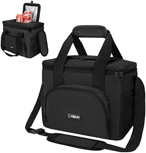 OPUX Soft Cooler Bag, Insulated Collapsible Lunch Cooler Bag for Men Work Camping Beach Travel, Portable Soft Sided Leakproof Waterproof Large Lunch Bag Box with Shoulder Strap 18 Cans, Black