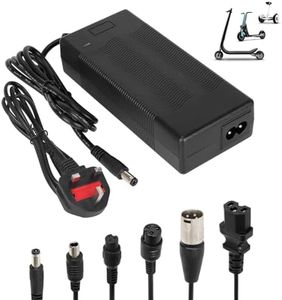 HPGAAVD 42V 2A Electric Scooter Charger, Hoverboard Charger，36V Universal lithium Batterie Charger with 6 Connectors, for Xiaomi Ninebot Scooters, Electric Bike, Drift Boards，Mobility Scooter