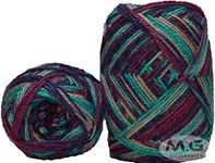 Ganga G-Ball Teal Mix (200 gm) Wool Ball Hand Knitting Wool/Art Craft Soft Fingering Crochet Hook Yarn, Needle Knitting Yarn Thread Dyed KD