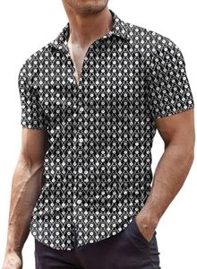 COOFANDY Men's Muscle Fit Dress Shirts Wrinkle-Free Short Sleeve Casual Button Down Shirt