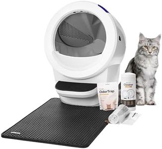 Litter-Robot 4 Core Bundle by Whisker, White - Automatic, Self-Cleaning Cat Litter Box, WiFi Enabled, Includes Litter-Robot 4, 6 OdorTrap Refills, 25 Liners, 30 Cleaner Wipes, Mat & Fence