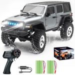 Mostop RC Crawler 1/18 Scale 4WD Off Road RC Truck Rock Climbing Vehicle with Light,Waterproof Remote Control Truck with 2 Batteries,Throttle & Speed Control Jeep RC Truck 4x4 All Terrain Rock Crawler