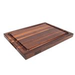 Boos Block BBQ Deluxe Walnut - Wooden Chopping Board with Handle - Side Grip - Butchers Block Chopping Board - Meat Carving Board - 20 x 15 x 1,5 Inches