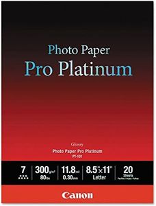 Canon 2768B022 Photo Paper Pro Platinum, 8.5 x 11 Inches, 20 Sheets