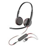 Plantronics Blackwire C3225 USB Stereo Headset, Black