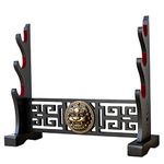 FOXSMZZ Sword Holder Japanese Velvet Padded Katana Stand Samurai Display Rack Support All Tanto Swords Tai Chi (Kirin-3)