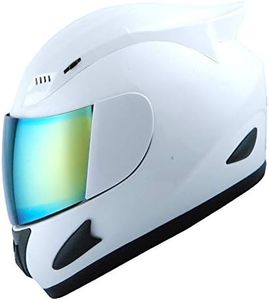 1Storm Motorcycle Bike Full FACE Helmet Mechanic Glossy White