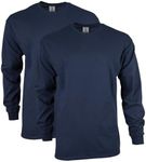 Gildan Men's Ultra Cotton Long Sleeve T-Shirt, Style G2400, Multipack, Navy (2-Pack), 2X-Large