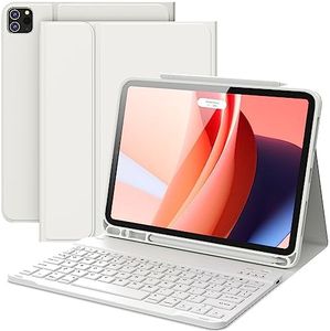 CHESONA iPad Pro 11/Air 5th Gen Keyboard Case, Bluetooth, QWERTY Layout, Multi-Stand, Premium Protection, White