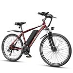 Jasion EB-X 26" Electric Bike for Adults, [Peak 850W Brushless Motor][21 Speed Gear] 25MPH 55 Miles Ebike, 450Wh Removable Battery Electric Mountain Bike, Commuting E Bike with Fork Suspension