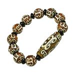 De-Wick Fengshui Bracelet for Women And Men Tibetan Eye Dzi beads Necklace Car Ornament Protection Amulets Attract Positive Energy And Good Luck, Gemstone, Agate