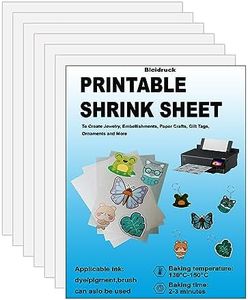 Printable Shrink Plastic Sheets, Shrink Films Papers for Kids Creative Craft, 6 Glossy White Sheets 8.3 x 11.7 inch for Inkjet Printer