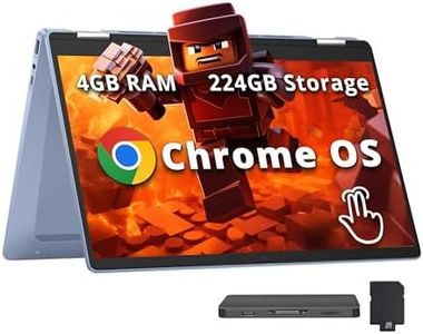 HP Chromebook x360 14" FHD Touchscreen Laptop, Intel Processor N100, 4GB RAM, 224GB Storage(64GB eMMC+160GB Docking Station Set), UHD Graphics, Wi-Fi 6, 720p HD Camera, Chrome OS, Sky Blue