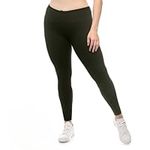 SATINA High Waisted Leggings for Women - Ladies Stretchy Gym and Yoga Leggings, Women's Workout Pants for Comfortable All Day Wear Olive