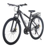 TRIOBLADE 29 Inch Mountain Bike 21 Speeds Bike 17.5 Inch Lightweight Aluminium Frame Bicycle for Adult Men Women, Lockout Suspension Fork, Dual Disc Brake (Rear Rack Style, Black)