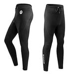 Men's Wetsuit Pants, 1.5mm Neoprene Long Pants for Surfing Kayaking Swimming Diving Canoeing (Black, M)