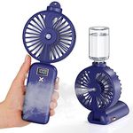 LETSCOL Handheld Fan with Water Mist Spray,Mini Personal Fan Handheld Misting Fan with 5000mAh Battery, USB Rechargeable, 5 Adjustable Speeds,Perfect for Home and Travel