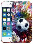 Glisten - iPhone 5 Case, 5S SE 1st Gen Case Vintage Color Soccer Design Printed Slim, Sleek & Cute Plastic Hard Protective Designer Back Phone for / 2016., White