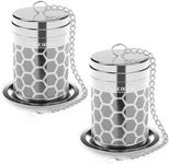House Again 2 Pack Tea Infusers, Extra Fine Mesh Tea Strainers for Loose Tea, Updated Slim Threaded Lid & 304 Stainless Steel, Filter Bags Diffusers, Loose Leaf Tea Steeper for Brew Tea Spices