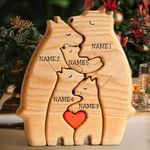 Personalized Gifts for Mama Grandma Wooden Bears Family Puzzle Gifts with Name Customizable Wooden Puzzle with 2-10 Name Decorative Piece, Birthday Gifts for Mom, From Daughter Son