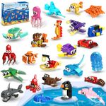 HOGOKIDS 24 Pack Party Favors for Kids Building Set - 629PCS Marine Animals Building Blocks Toy for Goodie Bag Stuffers Classroom Prizes, Valentines Day Easter Birthday Gift for Boys Girls Ages 6-12