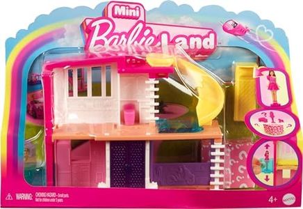 Barbie Mini BarbieLand Doll House Sets, Mini Dreamhouse with Surprise 1.5-inch Doll, Furniture & Accessories, Plus Elevator & Pool (Styles May Vary)