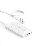 Flat Plug Power Strip, Anker USB C Power Strip, 10-in-1 Ultra Thin Power Strip with 6 AC, 2 USB A and 2 USB C Ports,5ft Extension Cord, Desk Charging Station,Home Office Dorm Room Essentials [White]