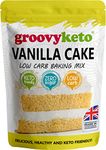 Groovy Keto Vanilla Cake/Cupcake Mix | Low Carb | Keto Friendly | Sugar Free | Only 1g Net Carbs Per slice | Keto Baking Mix, Diabetic Friendly - 260g Pouch