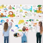 Vizaro Children's Drawing Roll, Coloring Paper Roll for Kids, 30 * 300 Cms DIY Painting Drawing Paper Roll, Sticky Kids Art Roll, Early Educational Toys for Kids(Mix-Design Animal World)