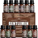 SALUBRITO Essential Oils Set For Men, 12x10ml, Woody Fragrance Oils For Diffuser, Strong Scented Oil For Soap & Candle Making, Vetiver, Frankincense, Sandalwood, Cypress Essential Oil And More