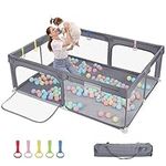 Dripex Baby Playpen, 79x59in Playpen for Baby and Toddlers, Oxford Fabric, 300D Breathable Mesh, Large Play Yard for Babies