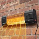 Harrier 1500w Electric Wall Mounted Outdoor Patio Heater | Easy Install with Adjustable Bracket!