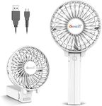 VersionTech Handheld Fan Portable USB Rechargeable with 3 Speeds,Battery Operated Electric Powered Mini Foldable Desk Fan for Home Office Ceiling Travel (White)