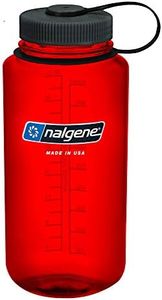 Nalgene Sustain Tritan BPA-Free Water Bottle Made with Material Derived from 50% Plastic Waste, 32 OZ, Wide Mouth, Red