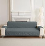 House of Quirk Quilted Polyester Sofa Cover Mat - Anti-Slip, Water-Resistant Couch Protector for Pets, Kids - Machine Washable Furniture Protector ((Grey, 170x185 cm, Three Seater))