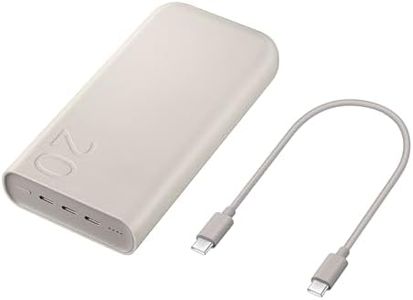 Samsung Caricabatterie Portatile 20.000 mAh Power Bank Super Fast Charging 45W, 3 porte di ricarica USB-C, Beige