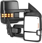 YITAMOTOR Towing Mirrors Compatible with 2014-2018 Silverado Sierra 1500, 2015-2018 Silverado 2500 HD / 3500 HD Side Mirrors Power Heated Telescoping with Smoke LED Turn Signals Clearance Light