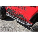 RAMPAGE PRODUCTS TrailCrawler Rock Slider Steps for Jeep Wrangler JL | Pair, Steel, Black | 88735 | Fits 2018-2024 Jeep Wrangler JLU 4-Door