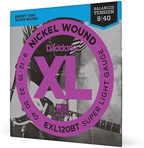 D'Addario EXL120BT Nickel Wound 9-40 Super Light Electric Guitar Strings (Nickel)