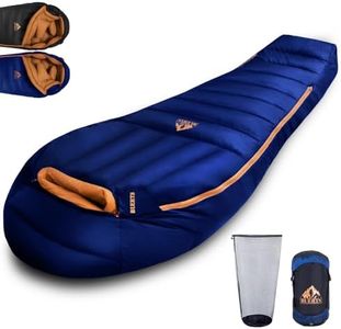 BUERTS Down Backpacking Sleeping Bag.Cold Weather Sleeping Bag 30°F 20°F 10°F (Multiple Temperature Options), XL Large 4 Season Sleeping Bag for Adults Camping Hiking Mountaineering (Blue -7°F)