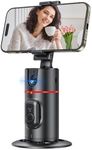 2023 Latest Auto Face Tracking Separate Phone Holder,Korecase 360°Smart Rotation Shooting Foldable Tripod Phone Mount Gesture Control with Detachable Remote for Live Video,No APP,Black