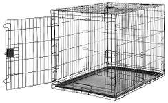 Amazon Basics - XL Metal Dog Crate/Cage with Tray, Durable, Foldable Dog Cage with Single Door, 106.7 x 71.1 x 76.2 cm (L x W x H), Extra Large (42"), Black