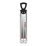 Candy Thermometer Deep Fry/Jam/Sugar/Syrup/Jelly Thermometer with Hanging Hook & Pot Clip Stainless Steel Cooking Thermometer Food Thermometer Quick Reference Temperature Guide,Red