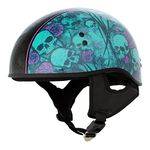 Hot Leathers HLD1041 Gloss Black 'Skull Bones Bolt' Advanced DOT Helmet - Medium