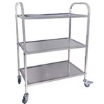 TAIMIKO Large Stainless Steel Utility Cart 3 Tiers Kitchen Trolley Rolling Carts Restaurants Serving Trolley Storage Cart With Locking Wheels,Garage,Restaurants,Hotels… (625x315xH800MM,3 Tiers)