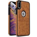 Pikkme Back Cover | Flexible Pu Leather | Full Camera Protection | Raised Edges | Super Soft-Touch | Bumper Case for iPhone Xs Max (Brown)