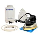 Gemsy Silver Star Steam 1800W 220V Industrial Steam with Teflon Shoes ES 300L, 4.0 L Water Tank - Heavy Duty for Professional Use (Black)