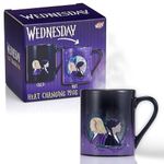 WOW! STUFF Wednesday Official Heat Changing Mug of Wednesday and Enid | Heat Reveals The Nevermore Dorm Window | Official Gift Mug for Fans of The Wednesday Series on Netflix